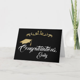 Carte Ornement Doré Félicitations Diplômé Remise des Dip