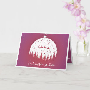 Carte Ornement élégant Père Noël Sleigh Noël