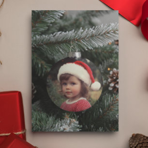 Carte Ornement photo de l'arbre de Noël personnalisé