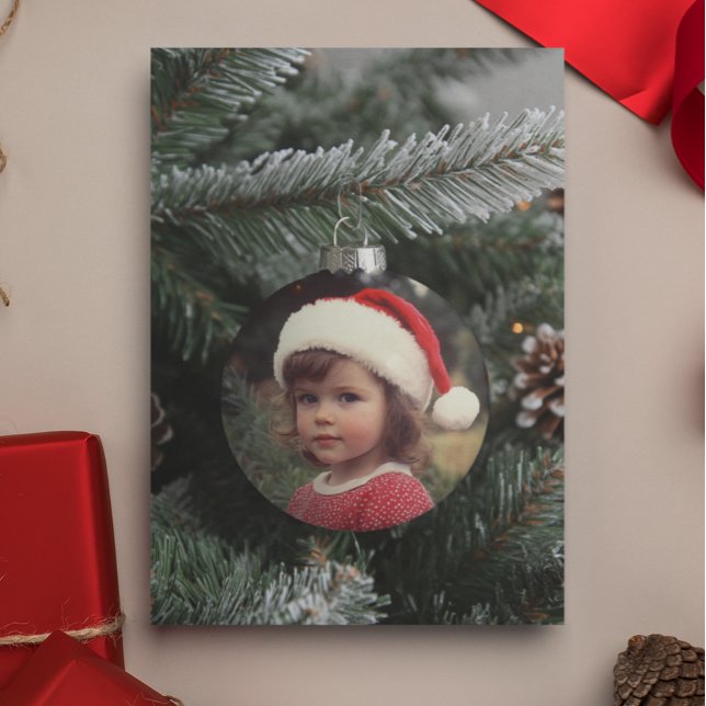 Carte Ornement photo de l'arbre de Noël personnalisé (Créateur téléchargé)
