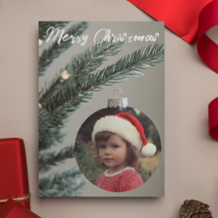 Carte Ornement photo de l'arbre de Noël personnalisé