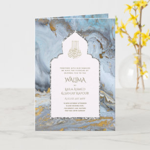 Carte Ornemental bilingue WALIMA Nikah Mariage musulman