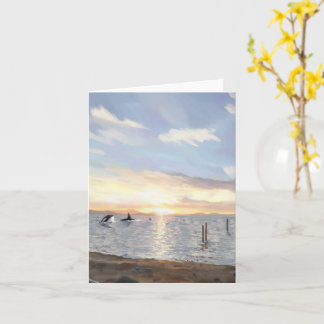 Carte Orques au coucher du soleil (vierge à l'intérieur)