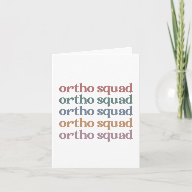 Carte Ortho Squad Orthodontiste Orthopédie Infirmière Ca (Devant)