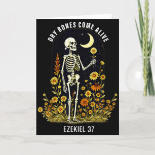Carte Os secos ressuscitent Squelette drôle Floral Chris