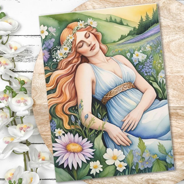 Carte Ostara Goddess Spring Equinox Sabbat Wicca Holiday (Ostara Goddess Spring Equinox Sabbat Wicca Holiday Card by Pagan Holidays)