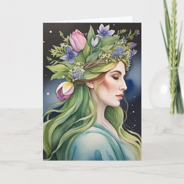 Carte Ostara Goddess Spring Equinox Sabbat Wicca Holiday (Devant)