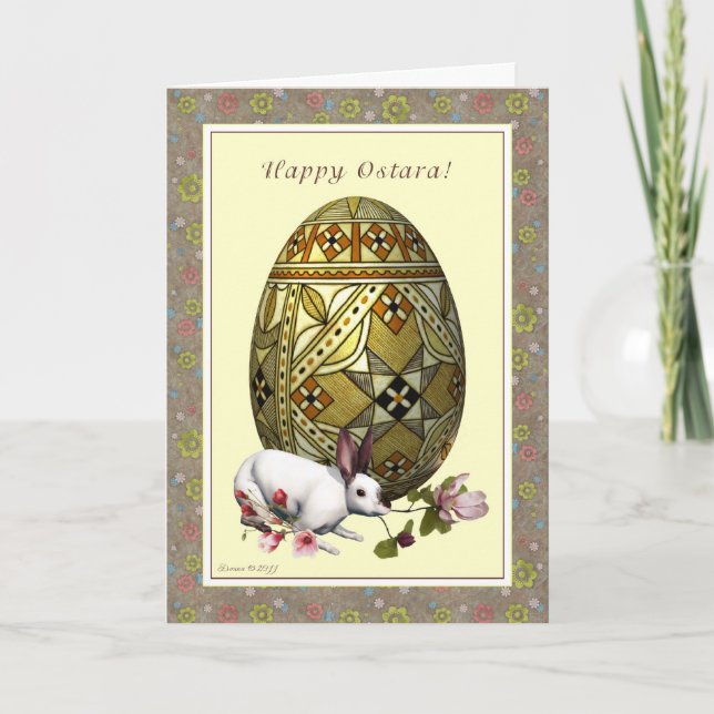 Carte Ostara heureux - équinoxe vernal - fleurs de (Devant)