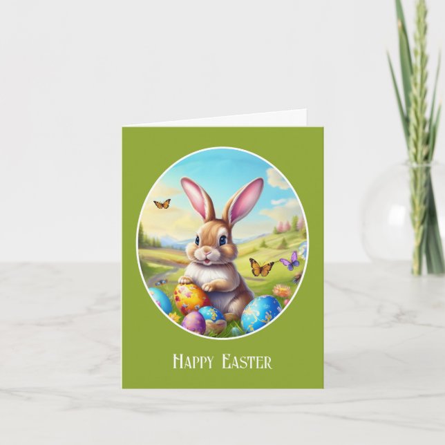 Carte Osterhase Cartoon Illustration Natur -   (Devant)