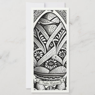 Carte Ostermonochrome Cartoon mit Ostéréier 26006