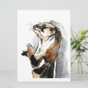 Carte Otter Dessin D'Art Cadeaux de loutre mignonne