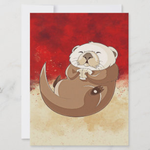 Carte Otter Graphic   Animal marin   Cadeau pour l'amour