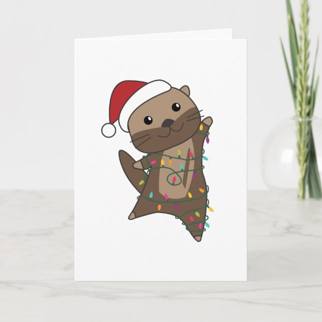 Carte Otter Noël Neige Animaux d'hiver Otter (Devant)