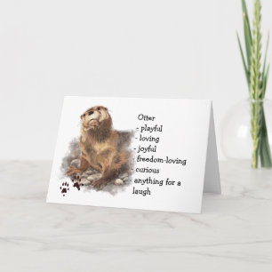 Carte Otter Totem, Animal Guide Funny Anniversaire
