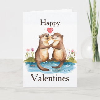Carte Otter Valentines Day Card
