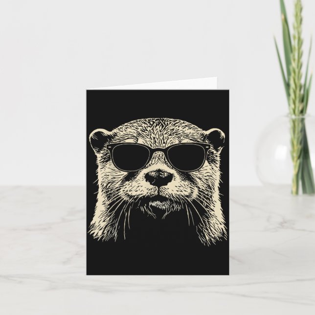 Carte Otter Wearing Sungles Graphic Otter Shirt Men Wome (Devant)