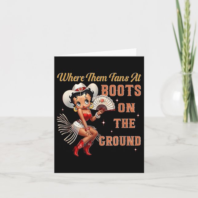 Carte Où Ils Vont Sur Les Bottes Sur Cowgirl Le Terrain  (Devant)