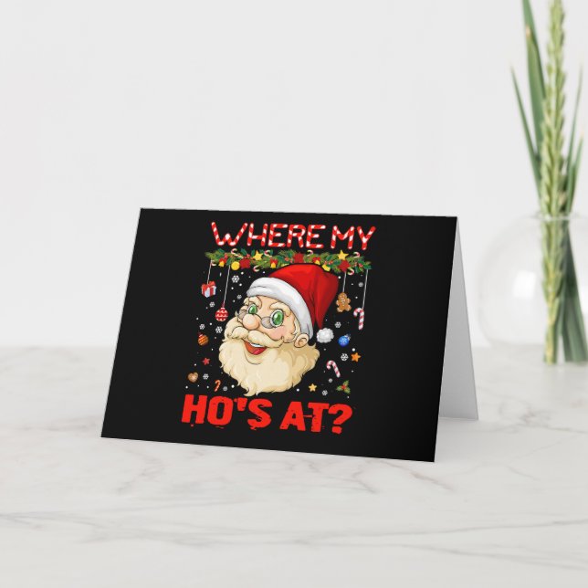 Carte Où sont mes chaussettes à Noël Père Noël Humour Ad (Devant)