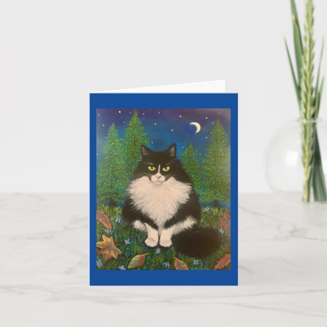 Carte Oublie-moi pas Tuxedo Chat (Devant)