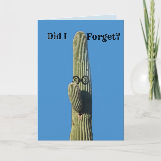 Carte Oublié un Humour de cactus d'anniversaire (Devant)