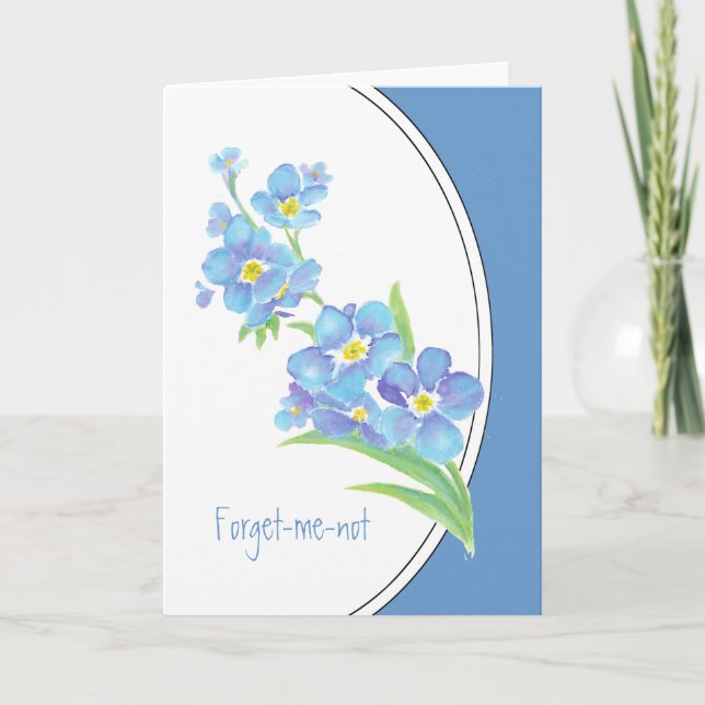 Carte Oubliez-moi-pas aquarelle peinture de fleurs (Devant)