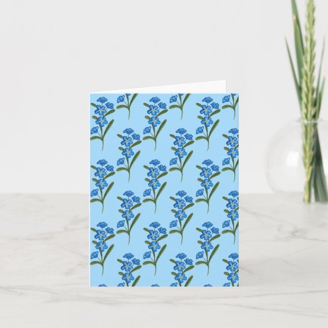 Carte Oubliez-moi pas Flower Greming Card Motif bleu (Devant)