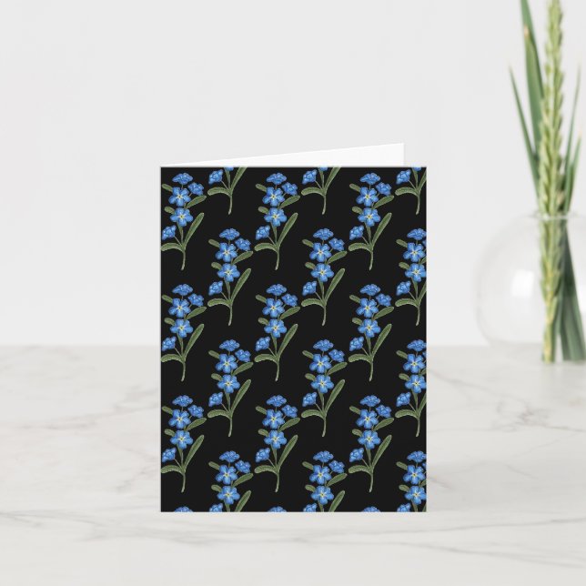 Carte Oubliez-moi pas Flower Greming Card Motif noir (Devant)