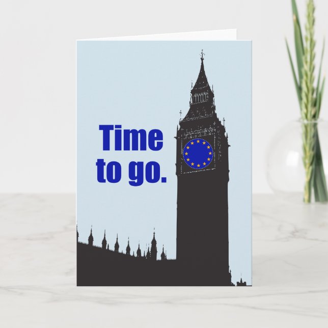 Carte OUI AU BREXIT "Il est temps d'aller" Drapeau de l' (Devant)