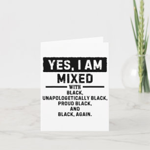 Carte Oui, je suis mélangé avec du noir pour le mois de