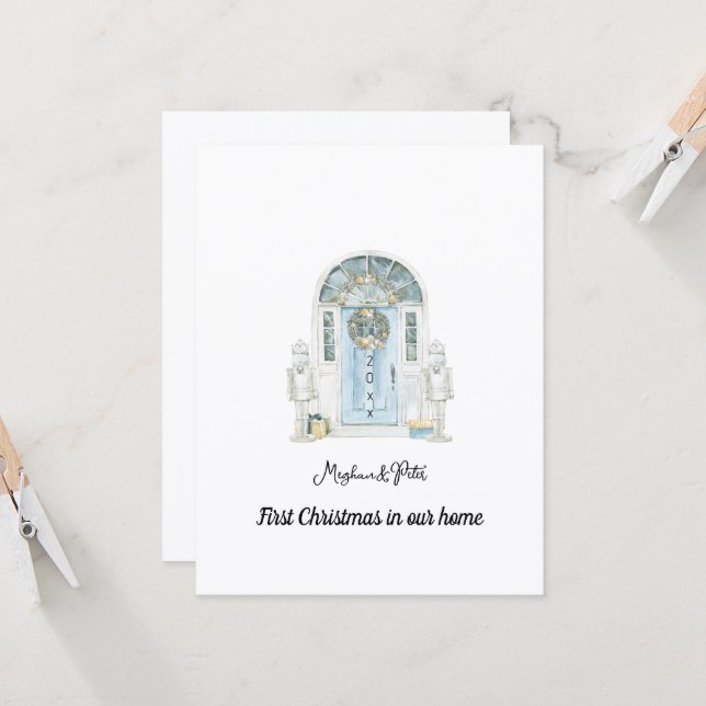 Carte Our First Christmas in Our New Home Card (Devant/Arrière en situation)