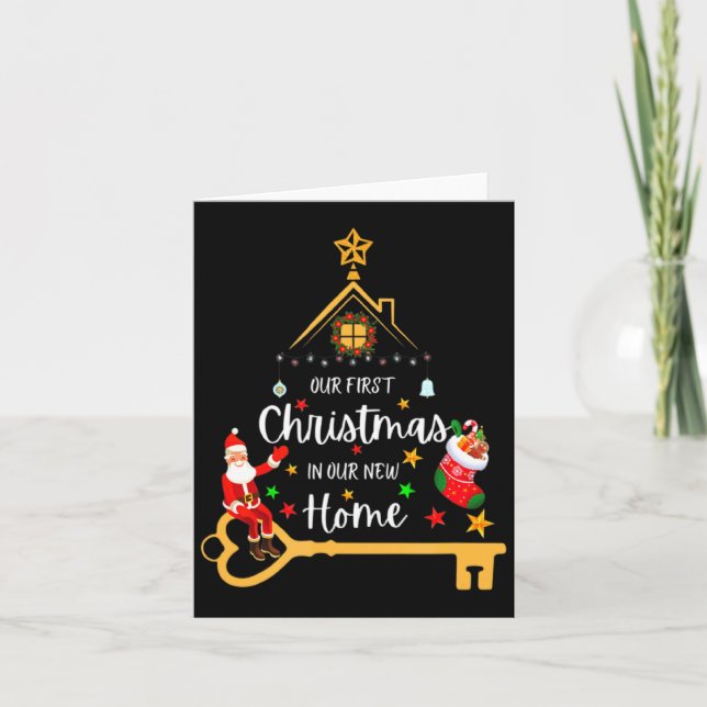 Carte Our First Christmas In Our New Home Xmas  (Devant)