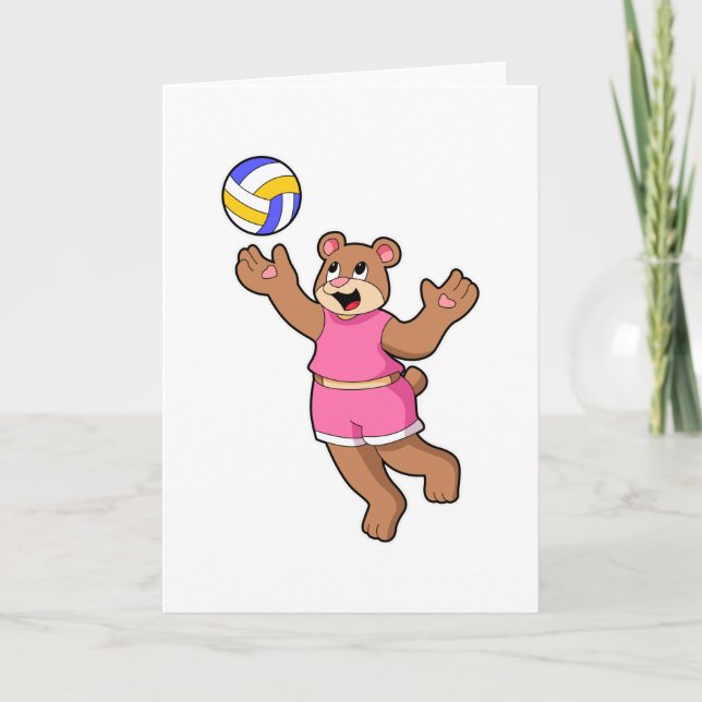 Carte Ours au volleyball (Devant)