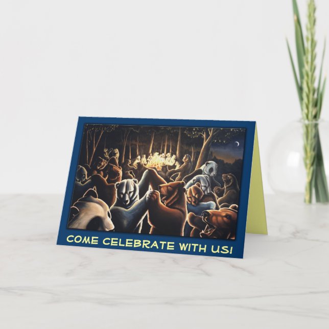 Carte Ours Bear Art Imprimer Cartes d'invitation (Devant)