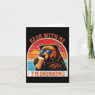 Carte Ours Boire Bière Extérieur Funny Grizzly Randonnée