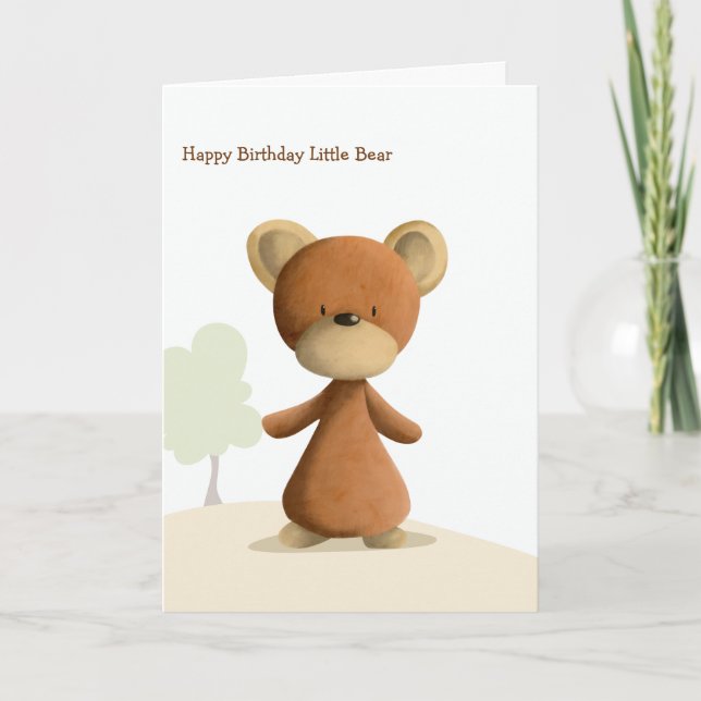 Carte Ours Brown Cute Personnalisé Joyeux Enfants d'Anni (Devant)