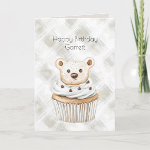 Carte Ours Cupcake Crème Anniversaire