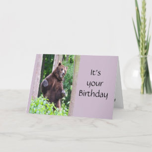 Carte Ours dansant drôle Anniversaire Humour animal