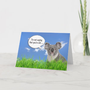 Carte Ours de Koala dans l'herbe Anniversaire humoristiq