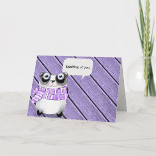 Carte ours de panda avec écharpe d'hiver