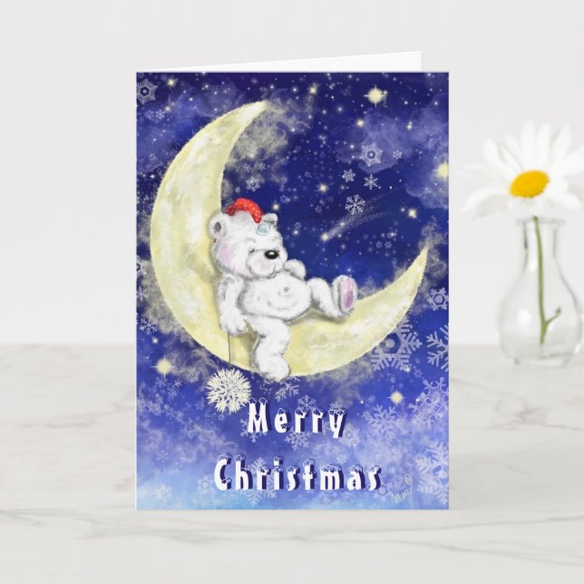 Carte Ours de rêve de la Lune de Noël (Petite plante)