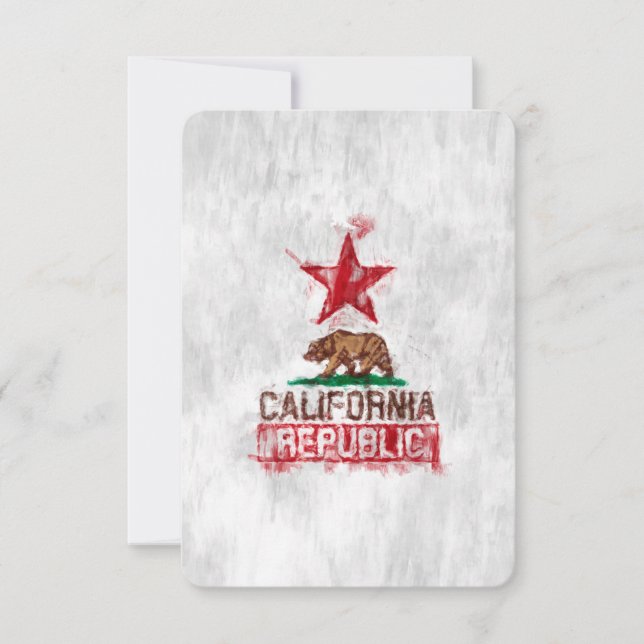 Carte Ours drapeau de la République de Californie en sty (Devant)