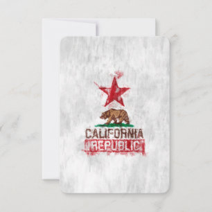 Carte Ours drapeau de la République de Californie en sty