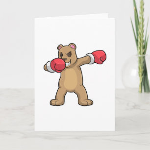 Carte Ours en boxeur au cours de boxe et de danse hip ho