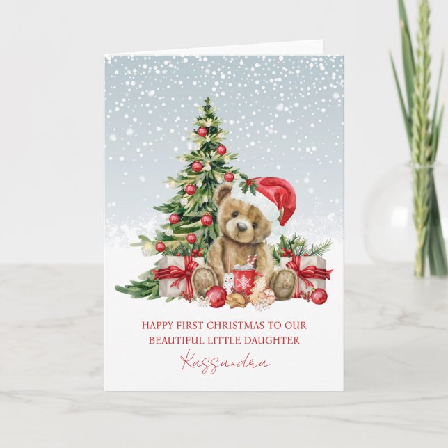 Carte Ours en peluche Arbre de Noël Mon 1er Noël (Devant)