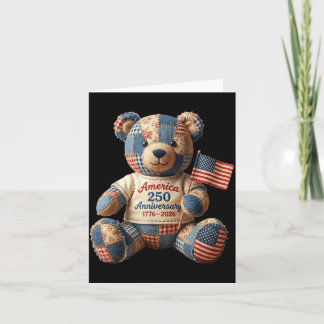 Carte Ours en peluche patriotique America 250 1776 2026