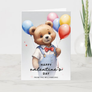 Carte Ours en peluche personnalisé pour la Saint-Valenti