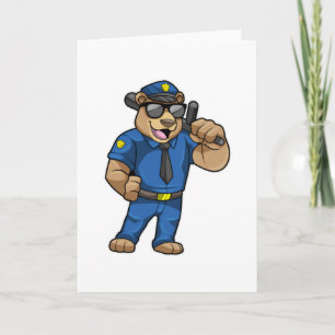 Carte Ours en tant qu'agent de police en uniforme de pol