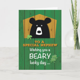 Carte Ours et Shamrocks de Nephew le jour de la Saint Pa