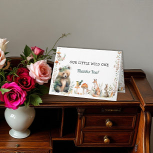 Carte Ours Forêt Cute Animaux Cerfs Forêt Sauvage Un