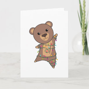 Carte Ours Joyeux Noël Animaux d'hiver Ours